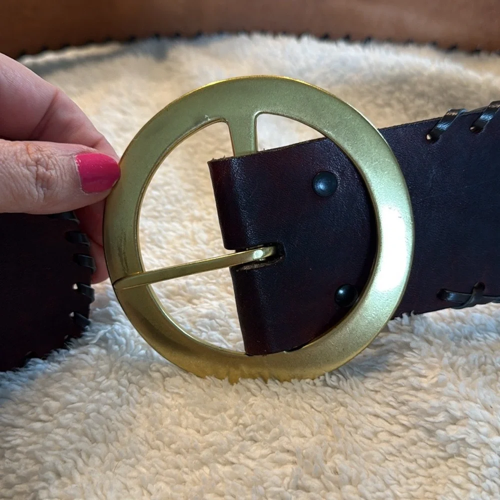 Made in the Shade Leather Belt Solid Brass Buckle Made in USA Unisex handcrafted